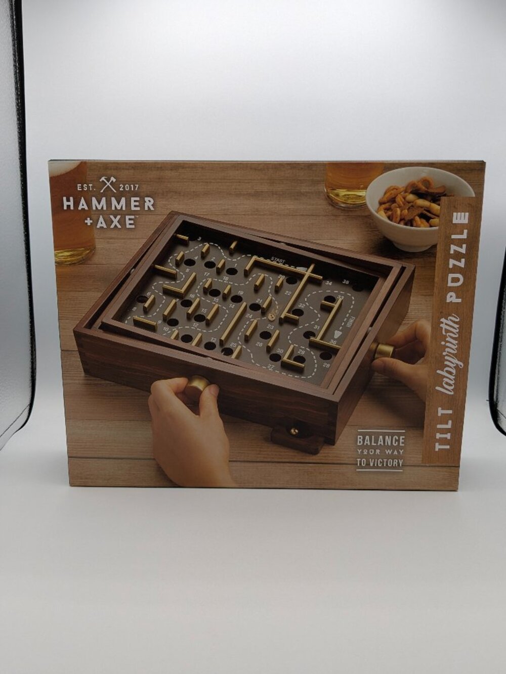 Hammer + Axe Tilt Labyrinth Puzzle Classic Marble Maze, Open Box, Unused, 2023